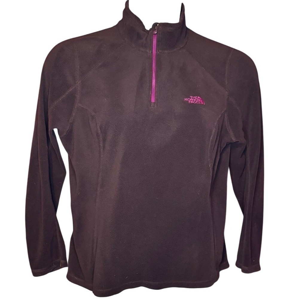 The North Face L Fitted Fleece Lightweight Mid layer Deep Plum Purple Top